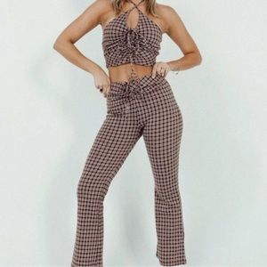 Princess Polly Catarino Set Brown Check